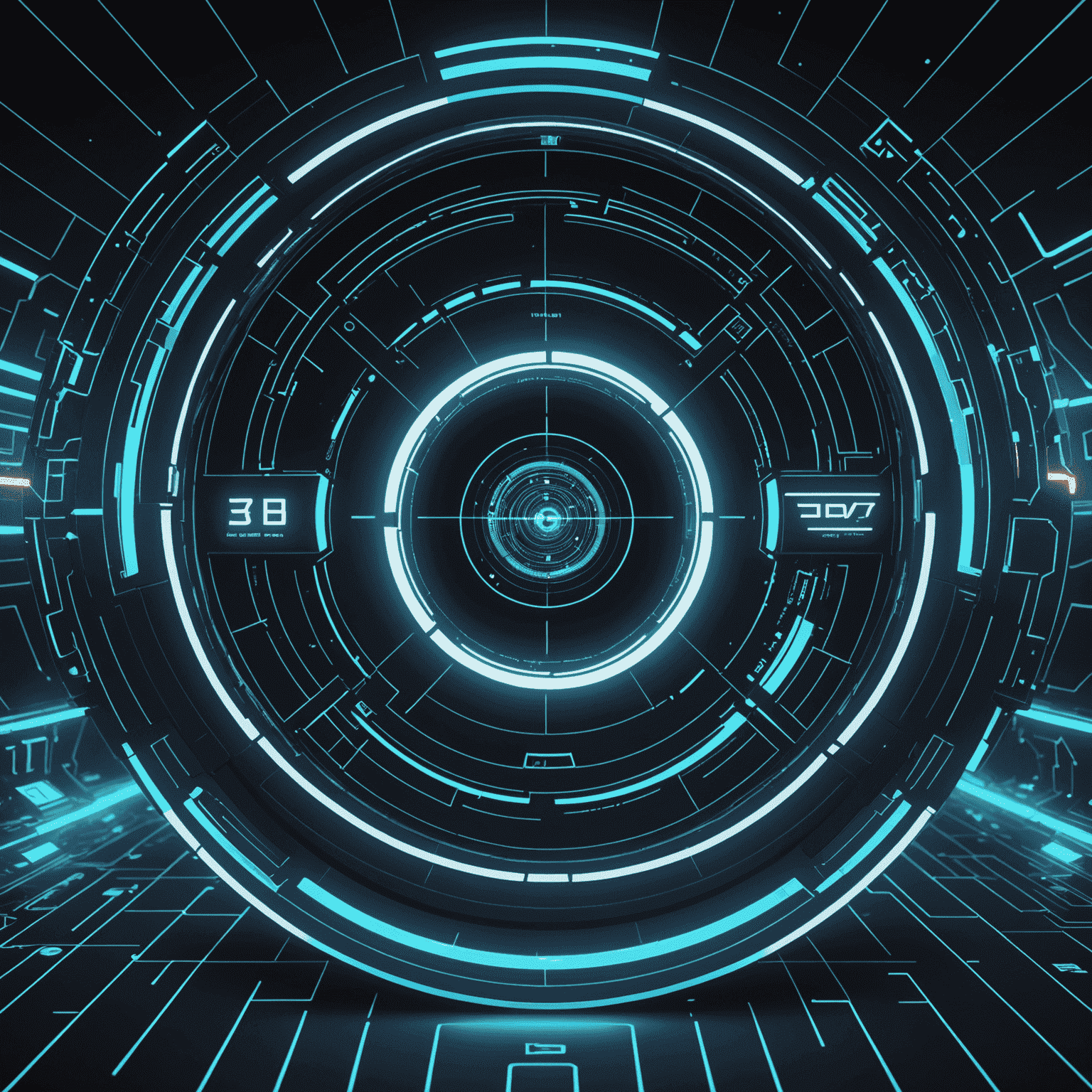 Futuristic game engine interface with holographic projections and neon code streams, symbolizing cutting-edge game engine development