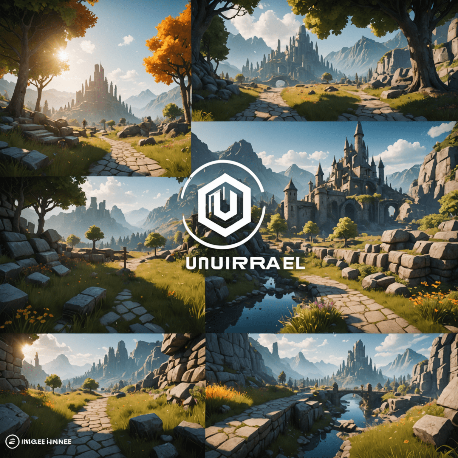 A collage of indie game screenshots and the Unreal Engine logo, representing the accessibility of high-end game development tools