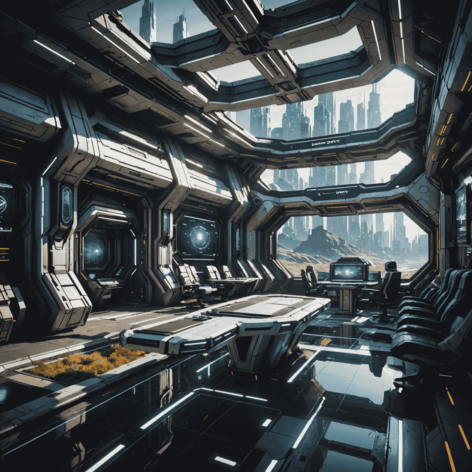 Futuristic game scene showcasing advanced graphics and immersive environments possible with Unity 5